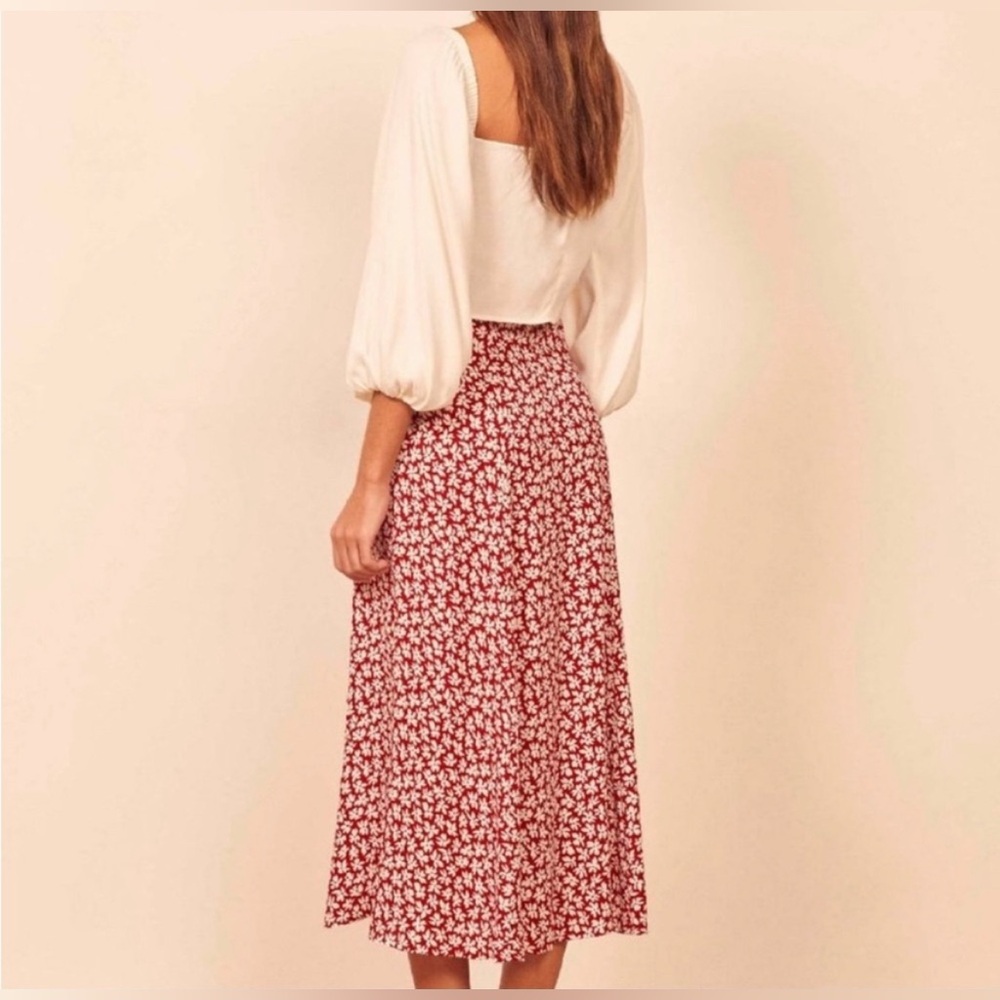 Reformation Red Floral Zoe Skirt - Picture 2 of 10